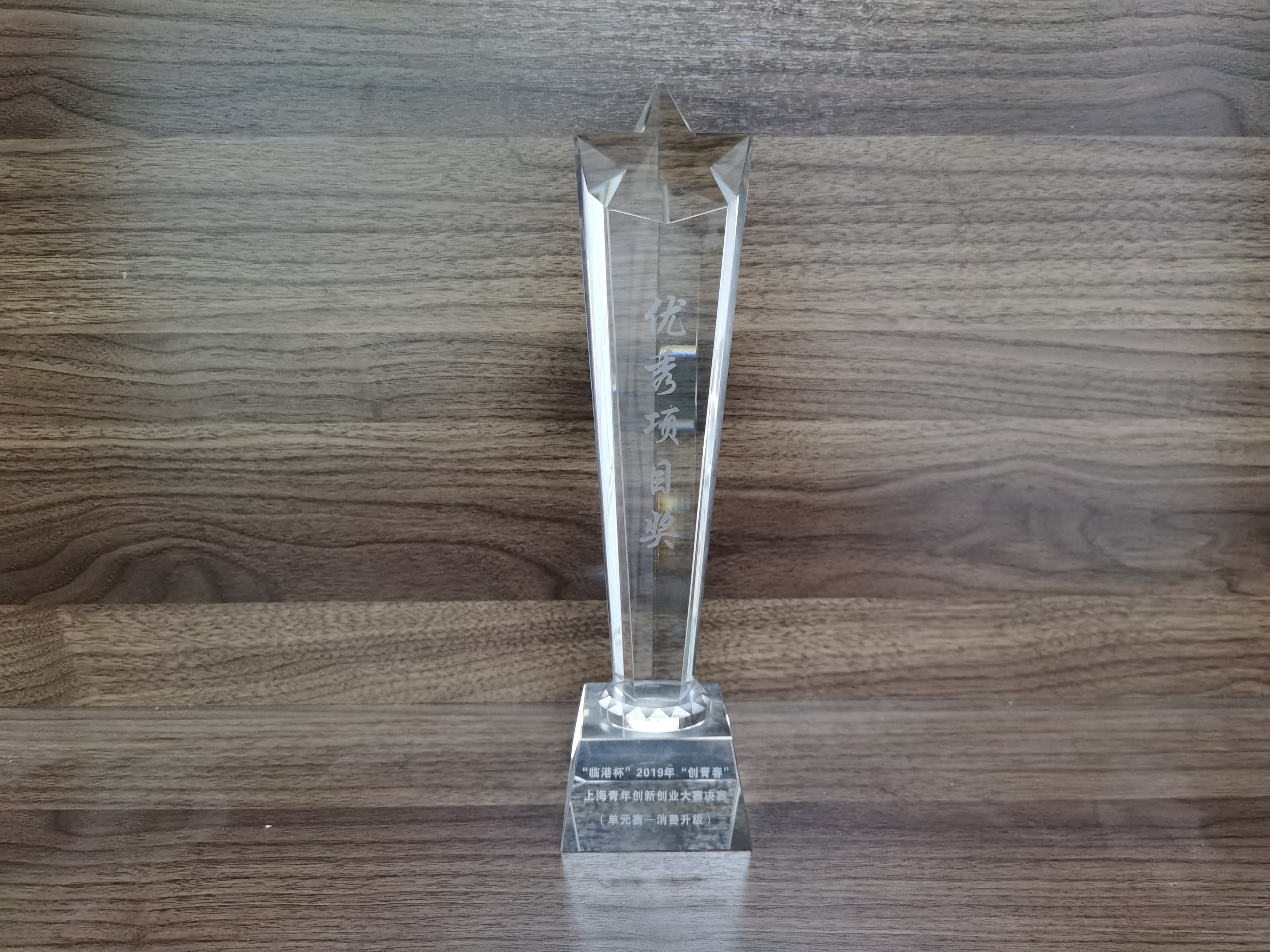 2019年临港杯创青春优秀项目奖杯.jpg